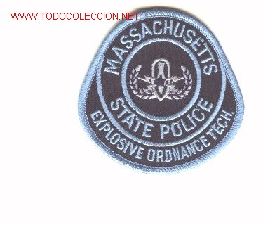 Military Antiques: Parche artificiero especialista en explosivos, USA. MASSACHUSETTS.