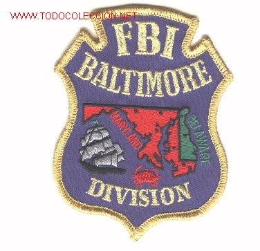 Military Antiques: Parche FBI,  USA. BALTIMORE.