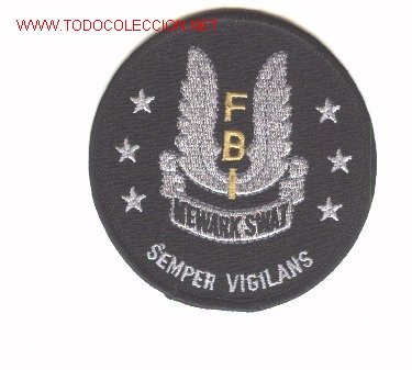 Military Antiques: Parche FBI,  USA. NEWARK.