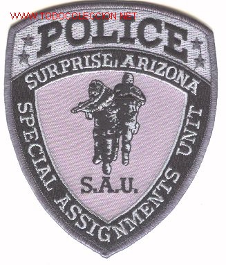 Military Antiques: Parche policial USA, SURPRISE.