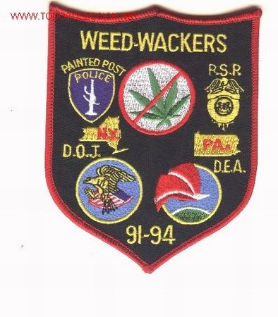 Military Antiques: Parche de policia antidroga, U.S.A.,  WEED-WACKERS.
