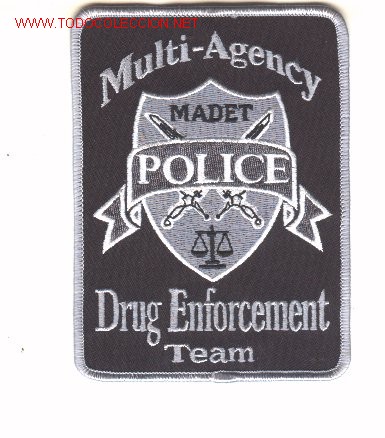 Military Antiques: Parche de policia antidroga, U.S.A.,  MADET.