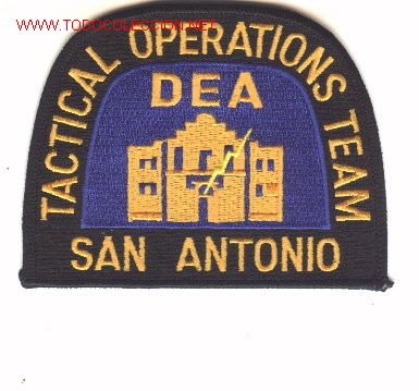 Military Antiques: Parche de policia antidroga, U.S.A.,  SAN ANTONIO.