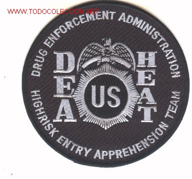 Militaria: Parche de policia antidroga, U.S.A., DEA-HEAT.