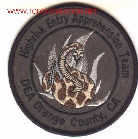 Military Antiques: Parche policia antidroga USA. ORANGE.