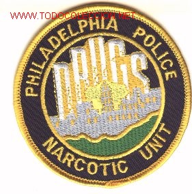 Military Antiques: Parche policia antidroga USA. PHILADELPHIA.