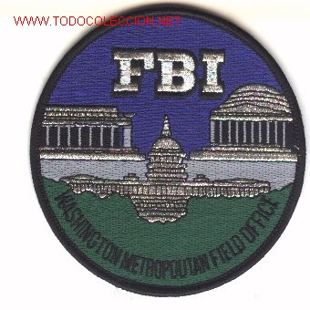 Military Antiques: Parche de tela estadounidense, del FBI. WASHINGTON.