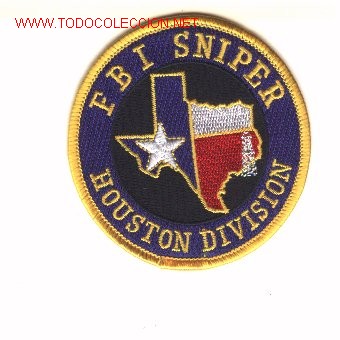 Militaria: Parche de tela estadounidense, del FBI. HOUSTON.