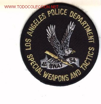 Militaria: Parche bordado de unidad especial de policia, USA. LOS ANGELES.
