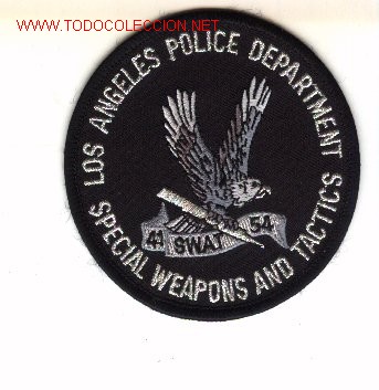 Military Antiques: Parche bordado de unidad especial de policia, USA.  LOS ANGELES.