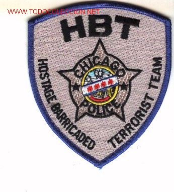 Militaria: Parche bordado de unidad especial de policia, USA.  CLEMENTON.