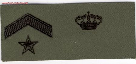 Militaria: PARCHE EMBLEMA TIRA DE PECHO VERDE SUBTENIENTE GUARDIA REAL.