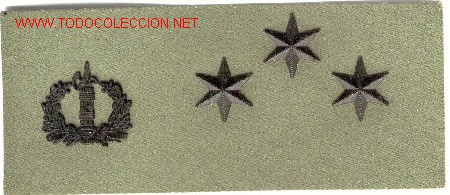 Militaria: PARCHE EMBLEMA TIRA DE PECHO VERDE CAPITAN SERVICIO JUR&Iacute;DICO.
