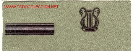 Militaria: PARCHE EMBLEMA TIRA DE PECHO VERDE CABO 1&ordm; M&Uacute;SICA.