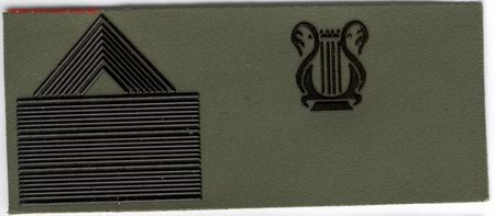Militaria: PARCHE EMBLEMA TIRA DE PECHO VERDE SARGENTO 1&ordm; M&Uacute;SICA.