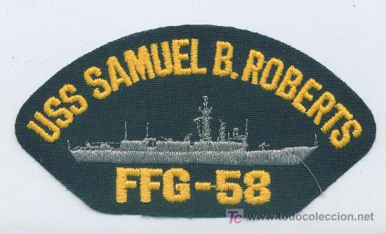 Militaria: US Navy. Insignia de gorra. USS SAMUEL B. ROBERTS FFG-58