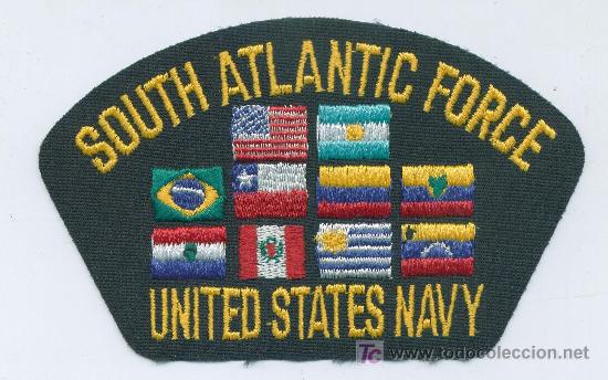 Militaria: US Navy. Insignia de gorra. SOUTH ATLANTIC FORCE. UNITED STATES NAVY