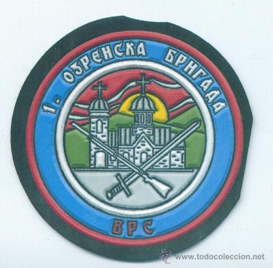 Militaria: Guerra de los Balcanes.  Insignia de brazo de la 1&ordf; Brigada Ozren de la Rep&uacute;blica Srpska.