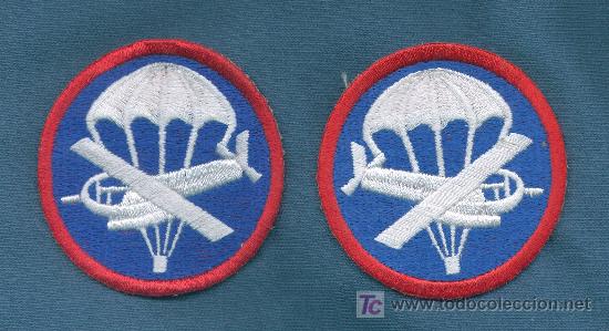 Militaria: Estados Unidos. Pareja de Insignias de tela de gorra de los Airborne Glider