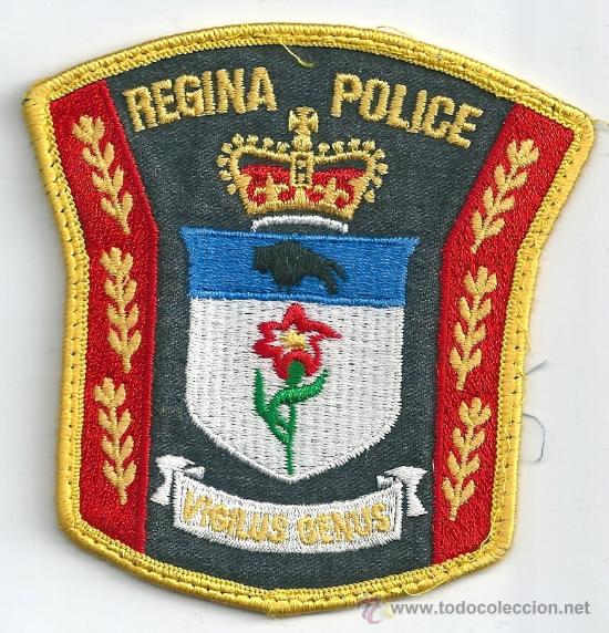 Militaria: Canad&aacute;. Insignia de tela. Polic&iacute;a. Regina Police.