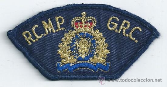 Militaria: Canad&aacute;. Insignia de tela. Polic&iacute;a. Royal Canadian Mounted Police.