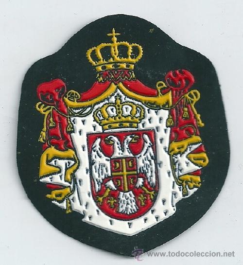 Militaria: Guerra de los Balcanes. Insignia de tela de la Rep&uacute;blica Srpska. Pl&aacute;stico.