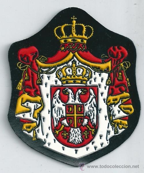 Militaria: Guerra de los Balcanes. Insignia de tela de la Rep&uacute;blica Srpska. Pl&aacute;stico.