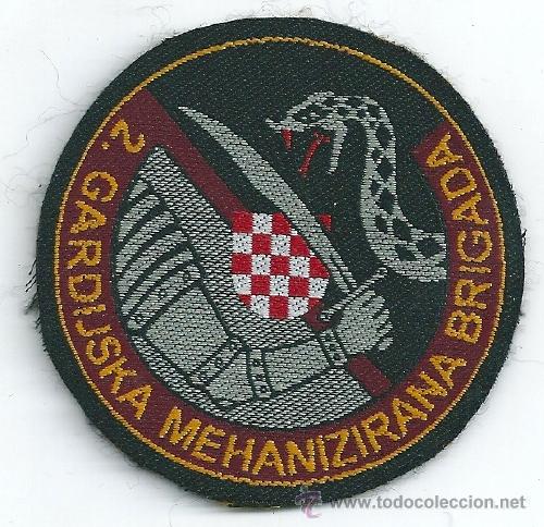 Militaria: Guerra de los Balcanes. Insignia de tela del Ej&eacute;rcito Croata en Bosnia. 2 Gardijska Brigada. HVO.