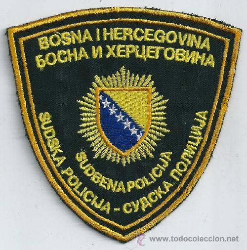 Militaria: Guerra de los Balcanes. Bosnia and Herzegovina. Insignia de tela. Polic&iacute;a. Sudbena Policija.