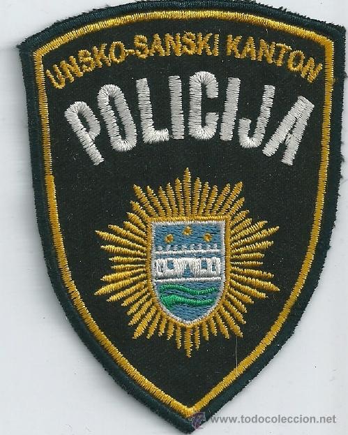 Militaria: Guerra de los Balcanes. Bosnia and Herzegovina. Insignia de tela. Polic&iacute;a. Unsko Sanski Kanton.