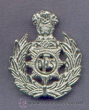 Militaria: India.  Insignia de boina de Bomberos de la India.
