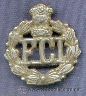 Militaria: India.  Insignia de boina de la Polic&iacute;a India.