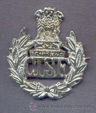 Militaria: India.  Insignia de boina de la Polic&iacute;a India.