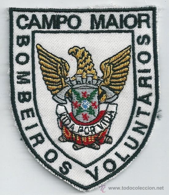 Militaria: Portugal. Insignia de tela de los Bomberos Voluntarios.  Campo Maior.