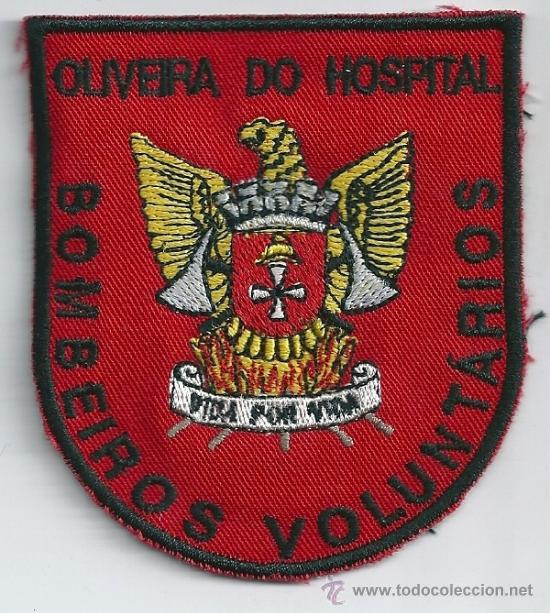Militaria: Portugal. Insignia de tela de los Bomberos Voluntarios. Oliveira do Hospital.