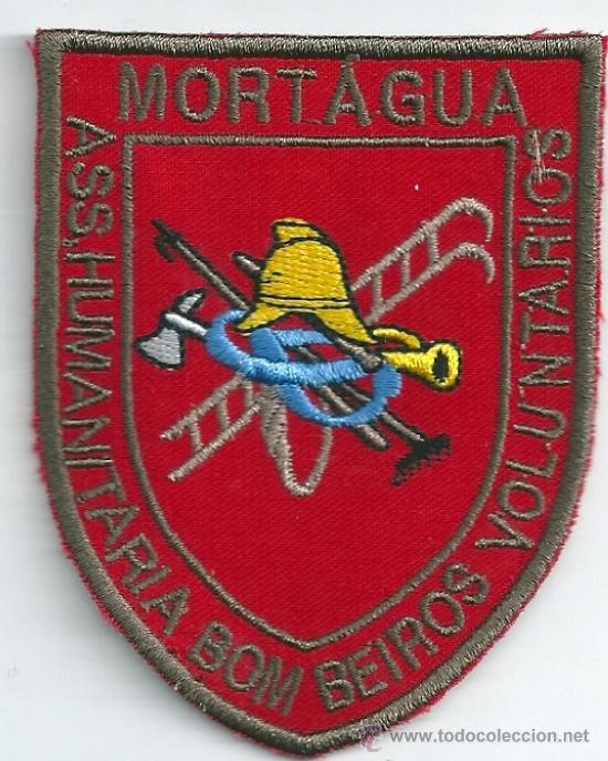 Militaria: Portugal. Insignia de tela de los Bomberos Voluntarios. Mortagua.