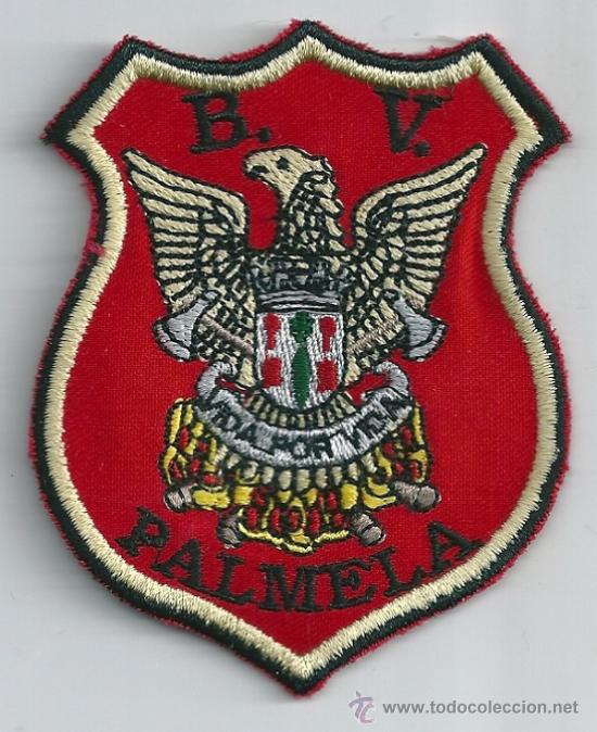 Militaria: Portugal. Insignia de tela de los Bomberos Voluntarios. Palmela.