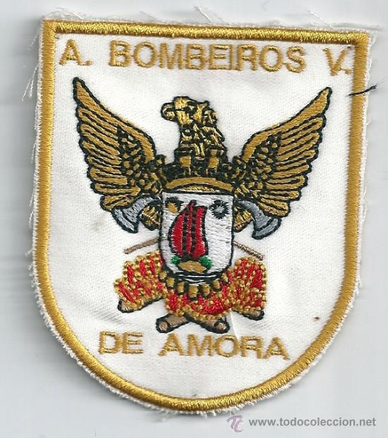 Military Antiques: Portugal. Insignia de tela de los Bomberos Voluntarios. Amora.