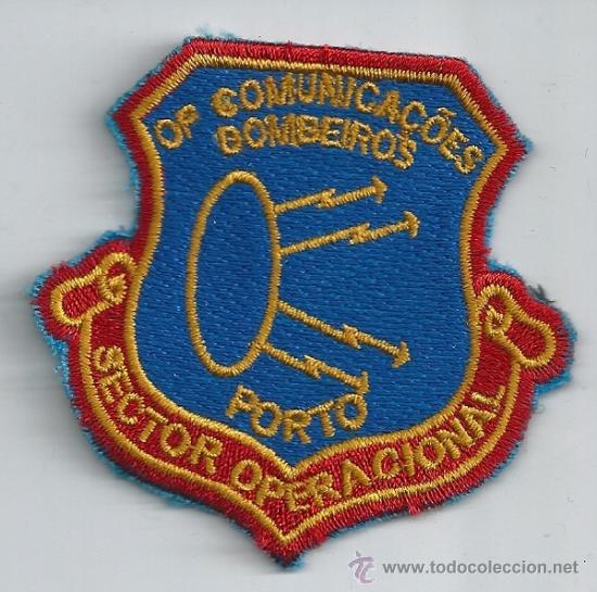 Military Antiques: Portugal. Insignia de tela de Bomberos. OP Comunica&ccedil;oes Bombeiros, Porto.