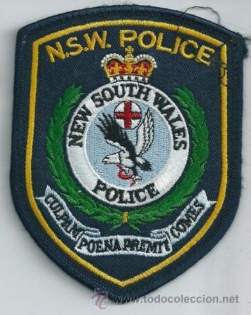 Militaria: Nueva Zelanda.  Insignia de tela de brazo de la Polic&iacute;a de New South Walles.