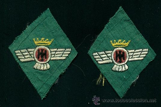 Militaria: TC0118. PAREJA DE ROMBOS DE CUELLO DE ARMAS DE TROPAS DE AVIACI&Oacute;N, SIN USAR
