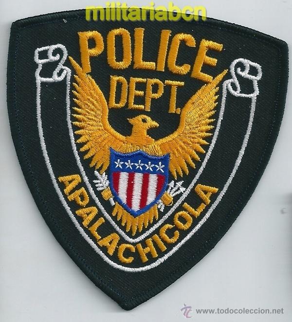 Militaria: Insignia de tela de Polic&iacute;a de los Estados Unidos. Police Dept. Apalachicola.