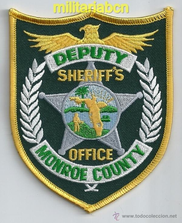 Militaria: Insignia de tela de Polic&iacute;a de los Estados Unidos. Deputy Sheriff's Office. Monroe County.