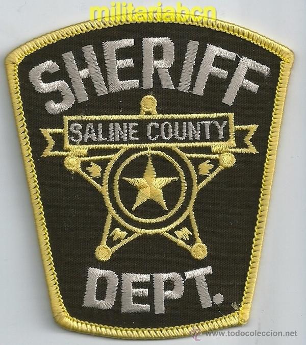 Militaria: Insignia de tela de Polic&iacute;a de los Estados Unidos. Saline County Sheriff Dept.