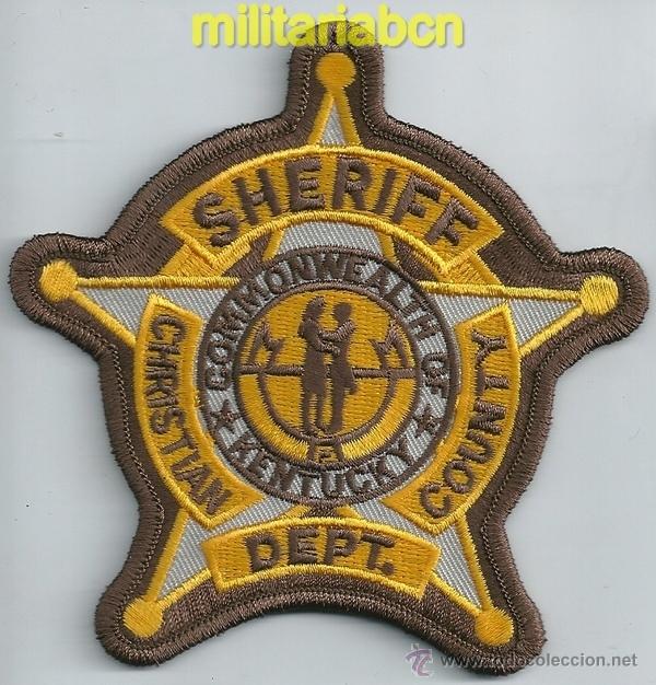 Militaria: Insignia de tela de Polic&iacute;a de los Estados Unidos. Christian County Sherif Dept. Kentucky.