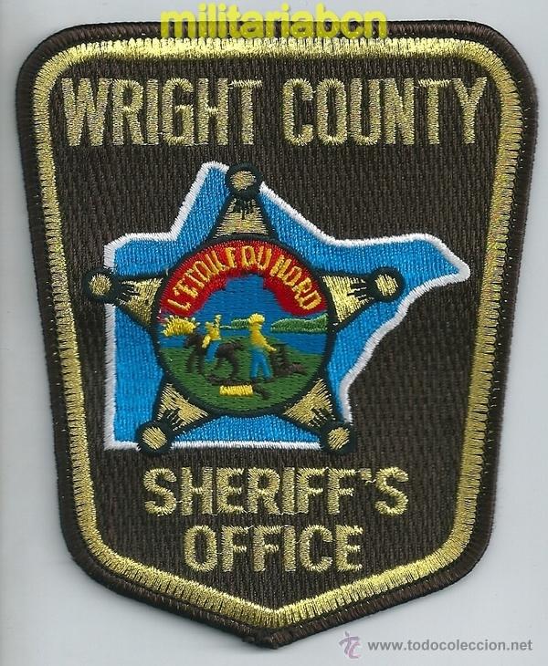 Militaria: Insignia de tela de Polic&iacute;a de los Estados Unidos. Wright County Sheriff's Office.
