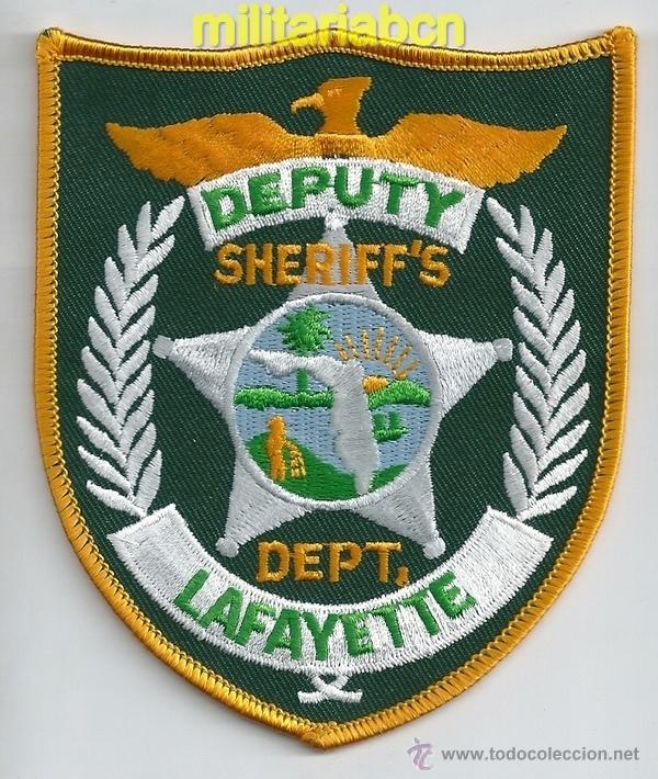 Militaria: Insignia de tela de Polic&iacute;a de los Estados Unidos. Lafayette. Deputy, Sheriff's Dept.