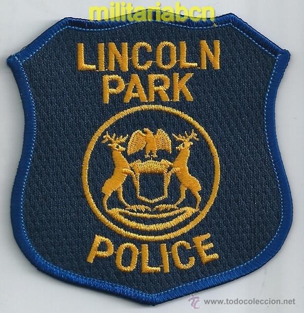 Militaria: Insignia de tela de Polic&iacute;a de los Estados Unidos. Lincoln Park Police.
