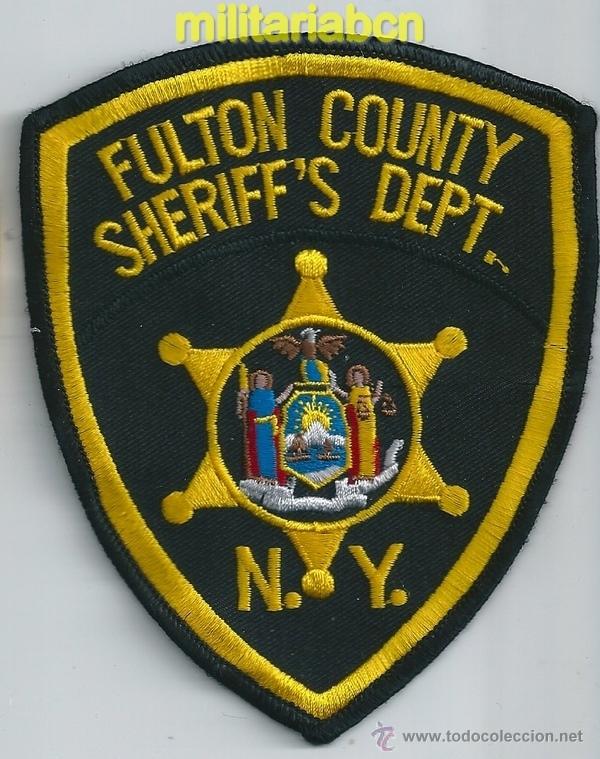 Militaria: Insignia de tela de Polic&iacute;a de los Estados Unidos. Fulton County. Sheriff's Dept. N.Y.