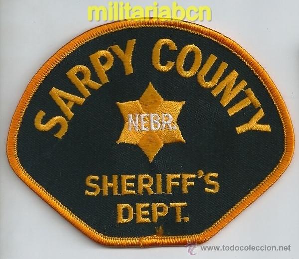 Militaria: Insignia de tela de Polic&iacute;a de los Estados Unidos. Sarpy County. Sheriff's Dept.